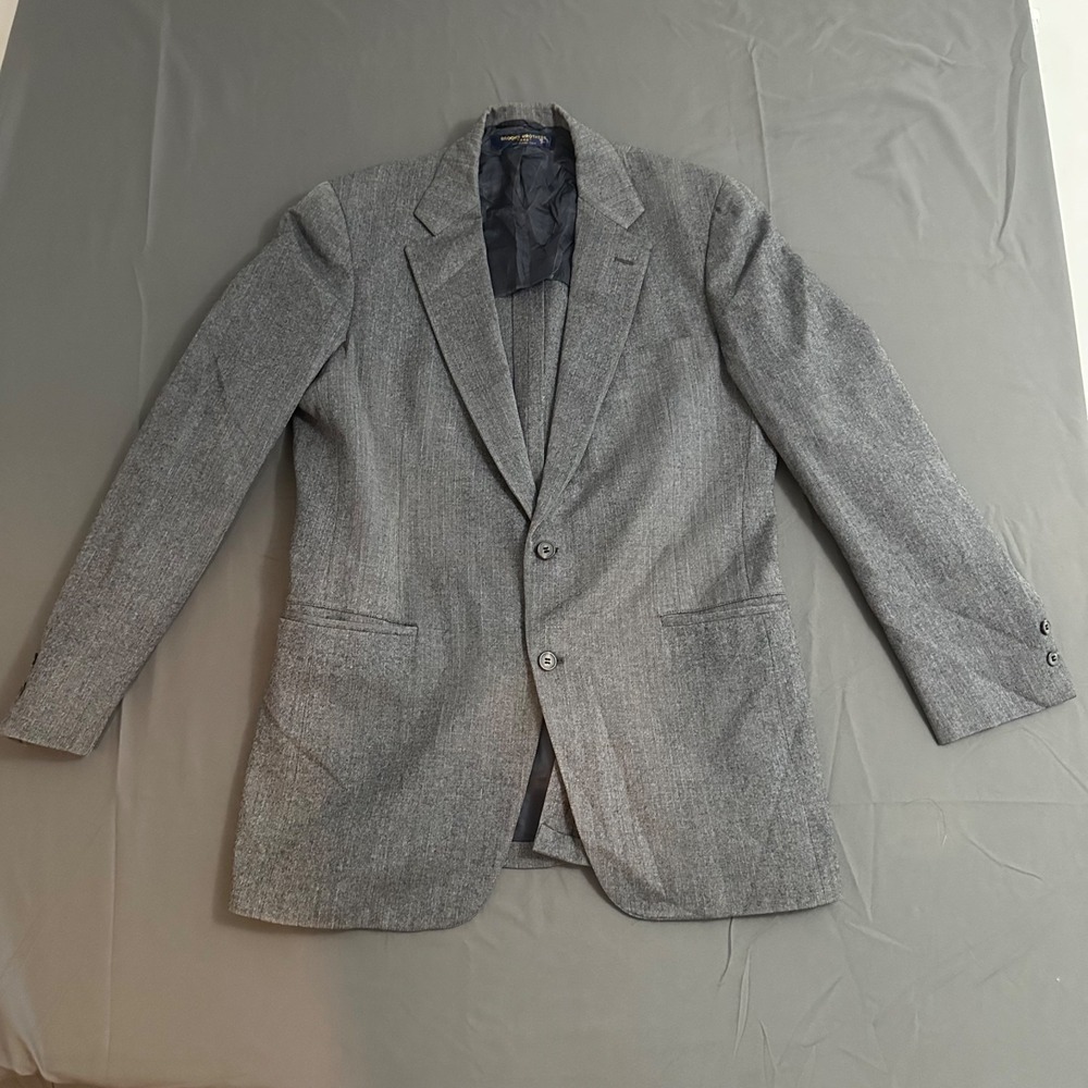 Brooks Brothers Blazer‎ 41 Long Sport Coat Gray Vintage Union Made USA 1960's